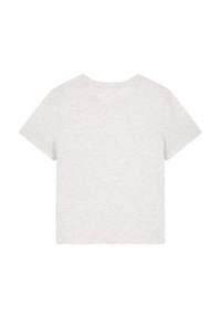 Grijze t-shirt met korte mouwen, gemaakt van zachte, textuurstof. Rechte snit met een ronde halslijn en een eenvoudig, onopgesmukt ontwerp.