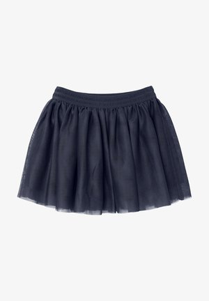 Jupe légère en tulle noire avec tissu froncé et taille élastique.