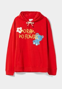 Bershka Felpa con cappuccio - red