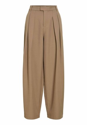 Beežikas kõrge vöökohaga laia säärega püksid voldikute ja väätiavadega, loodud mugavaks istuvuseks ning esiküljel lukuga kinniseks.