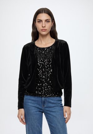 VILA, VIVELFY OPEN CARDIGAN - Жилетка - black
