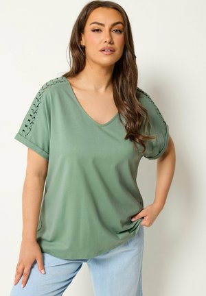 Yours Clothing, T-shirts print - light green