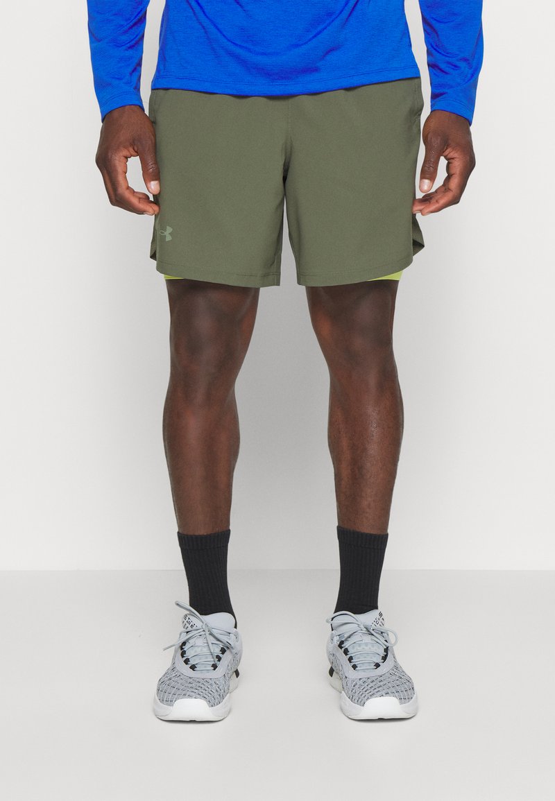 Under Armour LAUNCH SHORT Sports shorts marine od green/lime yellow