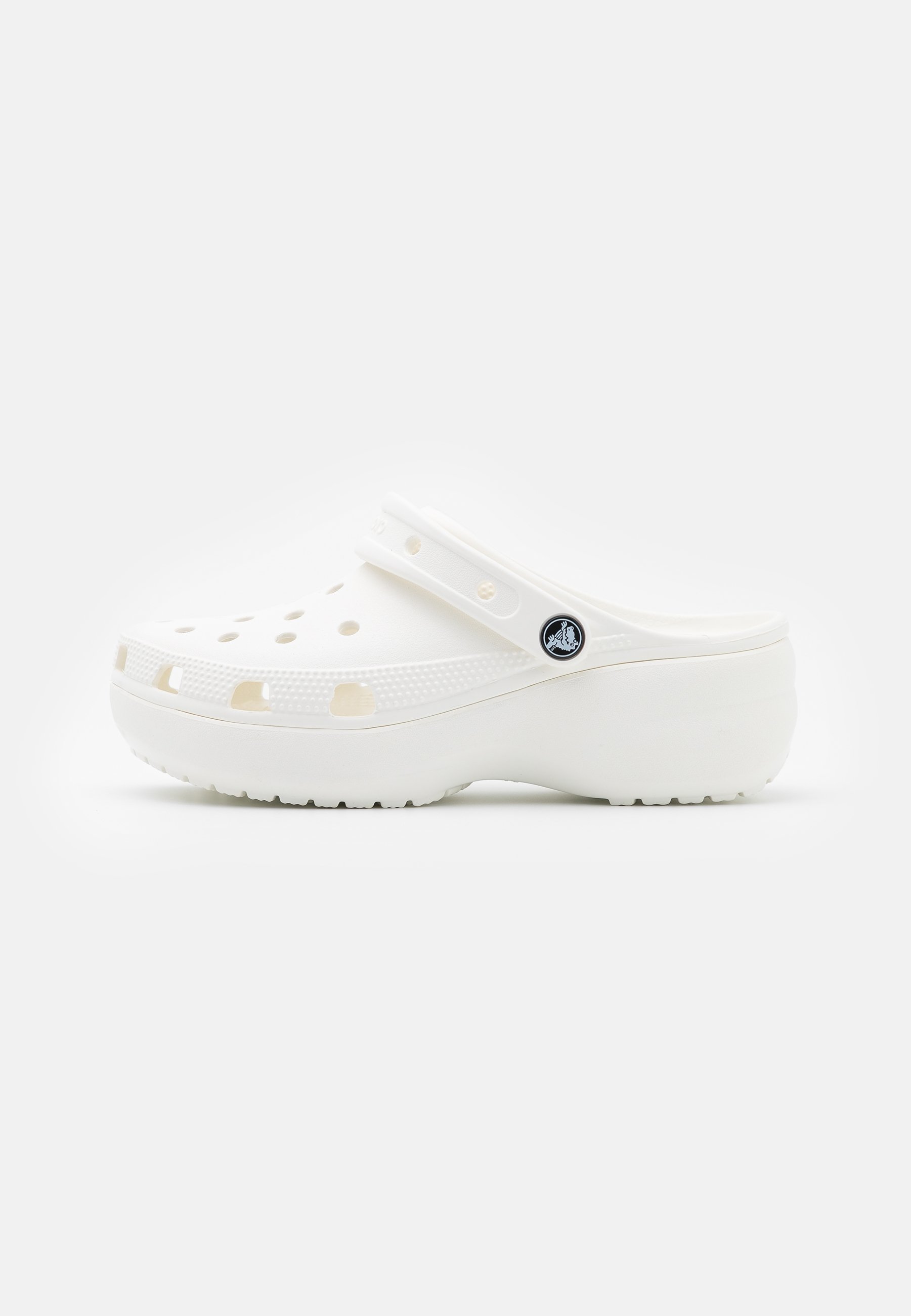 white platform crocs
