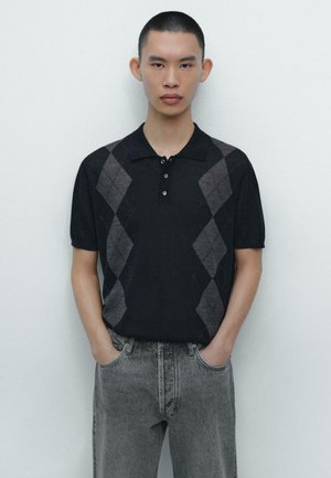 ARGYLE 01202210 - Poloshirt - mottled dark blue