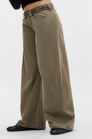 KAYLA COCOON PANT - Blugi loose fit - khaki