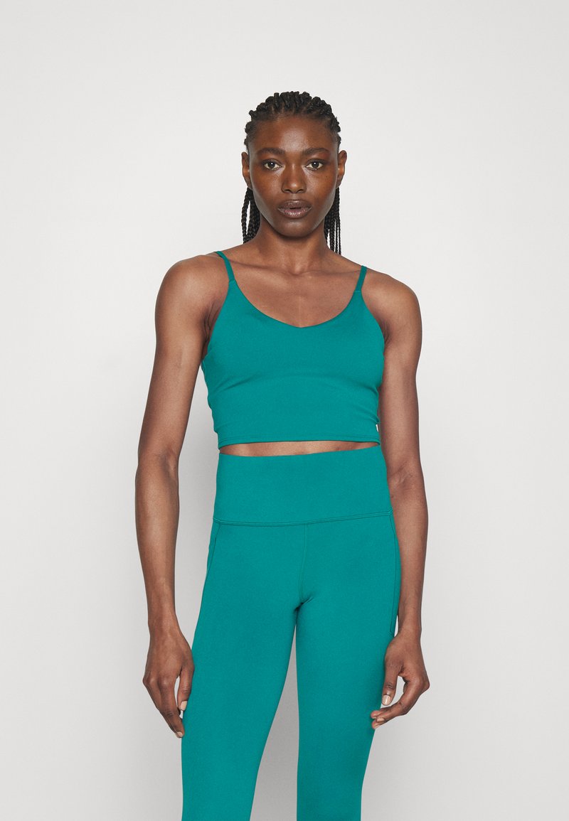 Athleta ELATION VNECK POLY LONGLINE BRA Sport BH emerald green