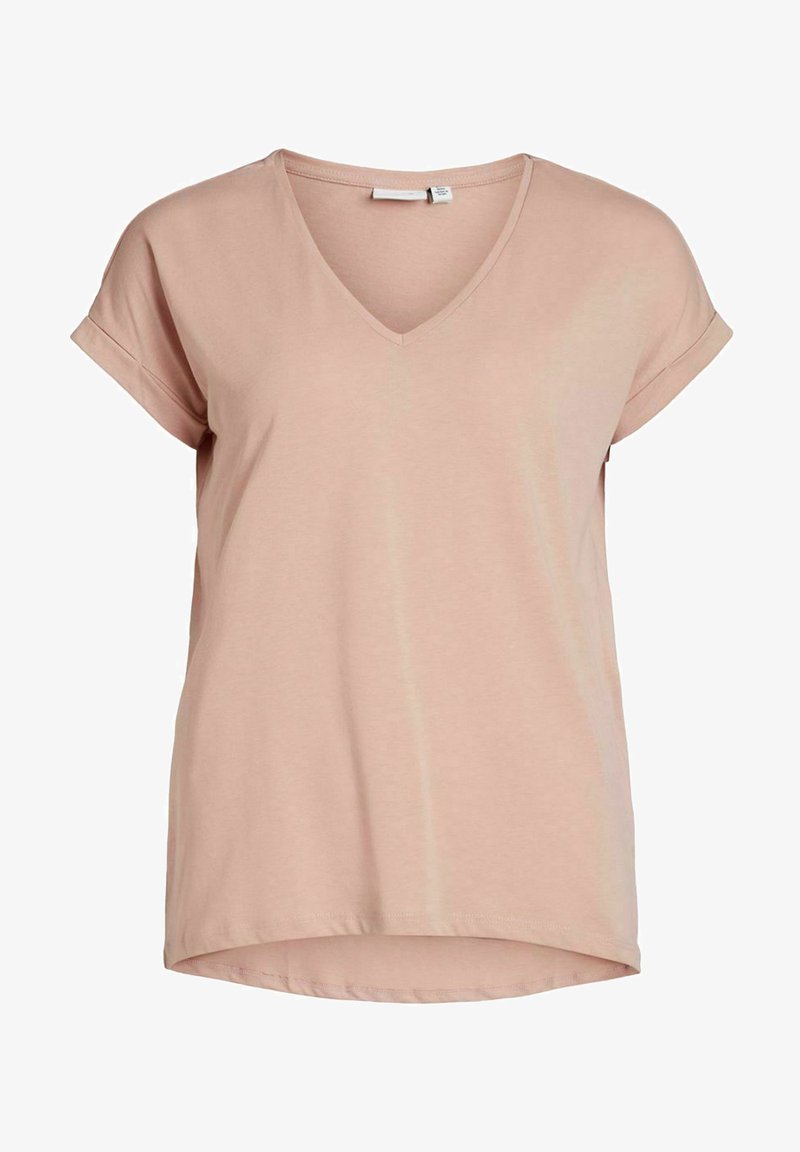 VILA VIDREAMERS V NECK - Paprasti marškinėliai - misty rose