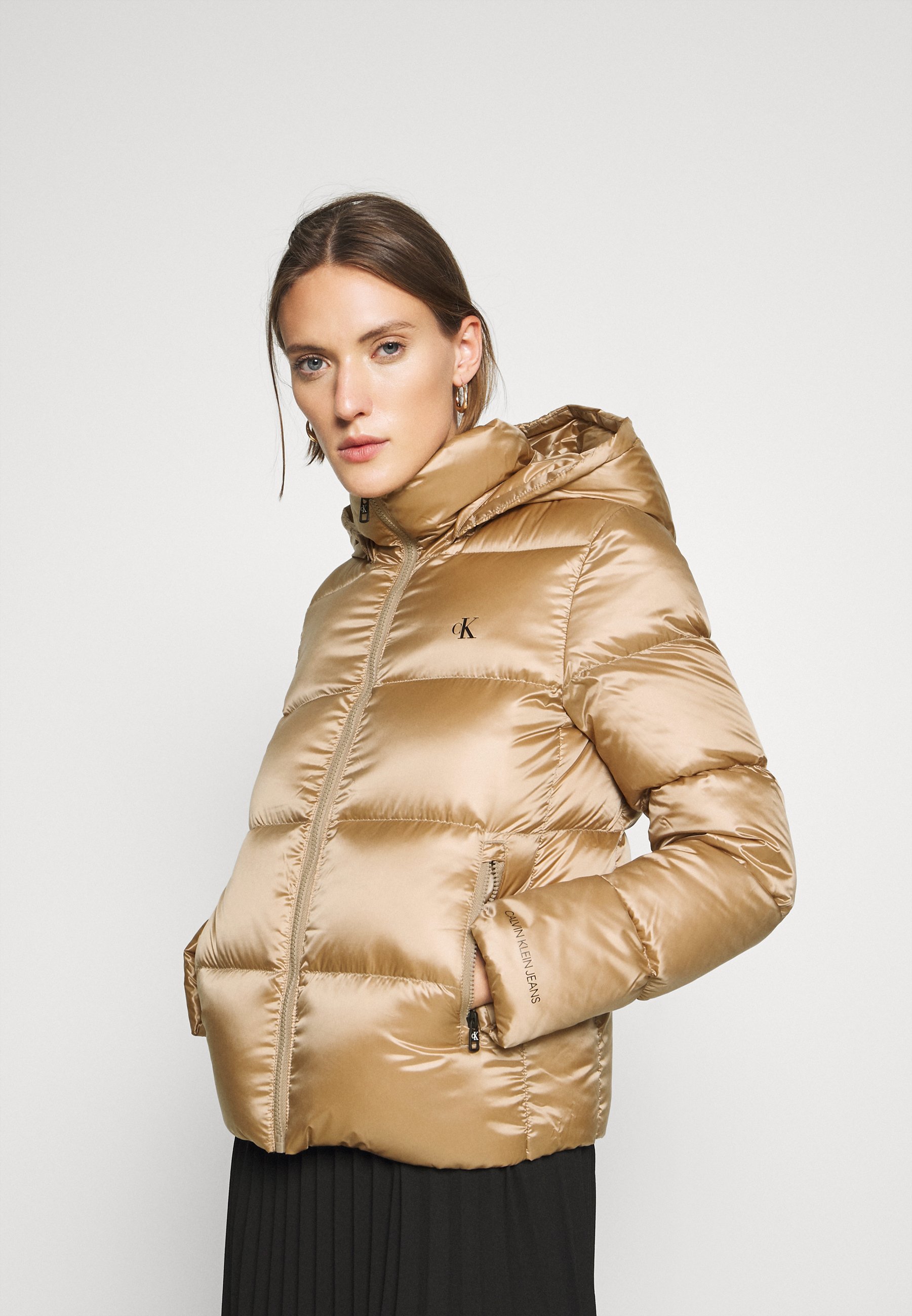 calvin klein shiny puffer jacket