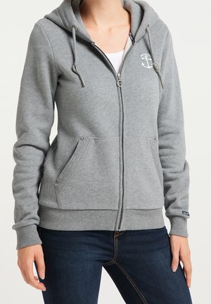 Sweater met rits - mottled grey