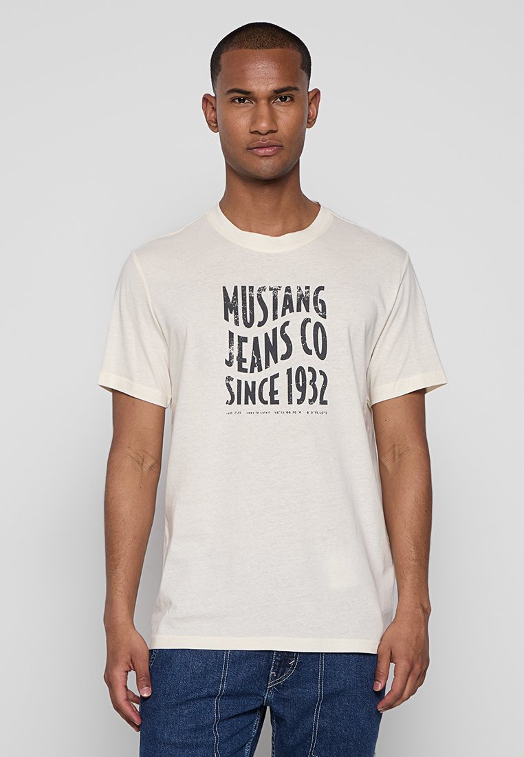 mustang T-shirt print crème mustang T-shirt print crème