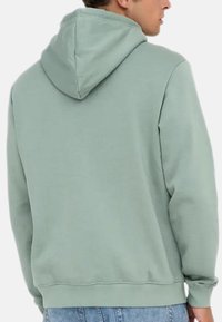 Hoodie i lysegrøn, lavet af blødt stof. Har en afslappet pasform, ribbede manchetter og kant, med et ensfarvet design.
