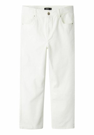 Herre hvide jeans med lige ben, knap- og lynlåslukning, front- og baglommer samt LMTD mærke på linningen.