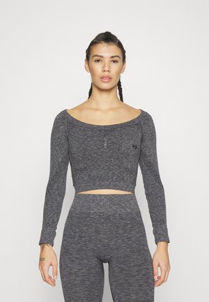 Even&Odd active SEAMLESS CROPPED LONGSLEEVE - Hosszú ujjú felső - black