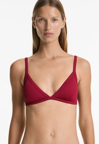 OYSHO RIB TRIANGLE Bikini pezzo sopra pink/rosso Zalando