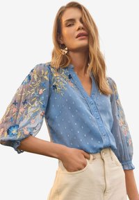 Love & Roses Camicia - blue metallic