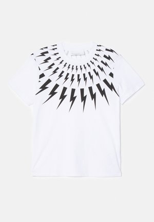 Neil Barrett FAIRISLE THUNDERBOLT  - T-shirt imprimé - white/black