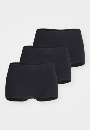 Mustad puuvillased hipster-lühikesed püksid, ribitud tekstuur, pehme vöökoht. Kolme komplekt, ilma õmblusteta disain ja nähtamatud õmblused.