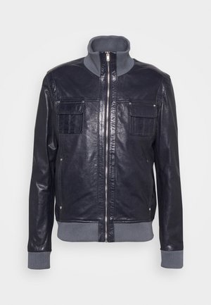 DANY - Leren jas - navy/grey