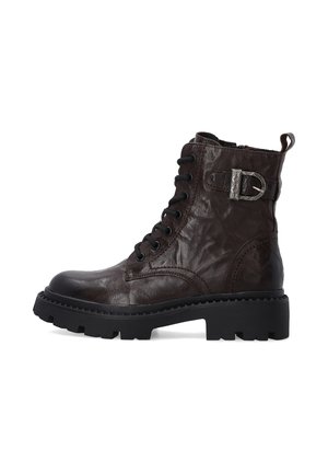 Šněrovací kotníkové boty - dark brown