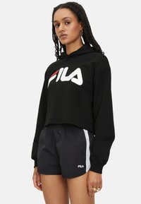 Fila - LAFIA CROPPED LOGO - Jersey con capucha - black Imagen en miniatura 1