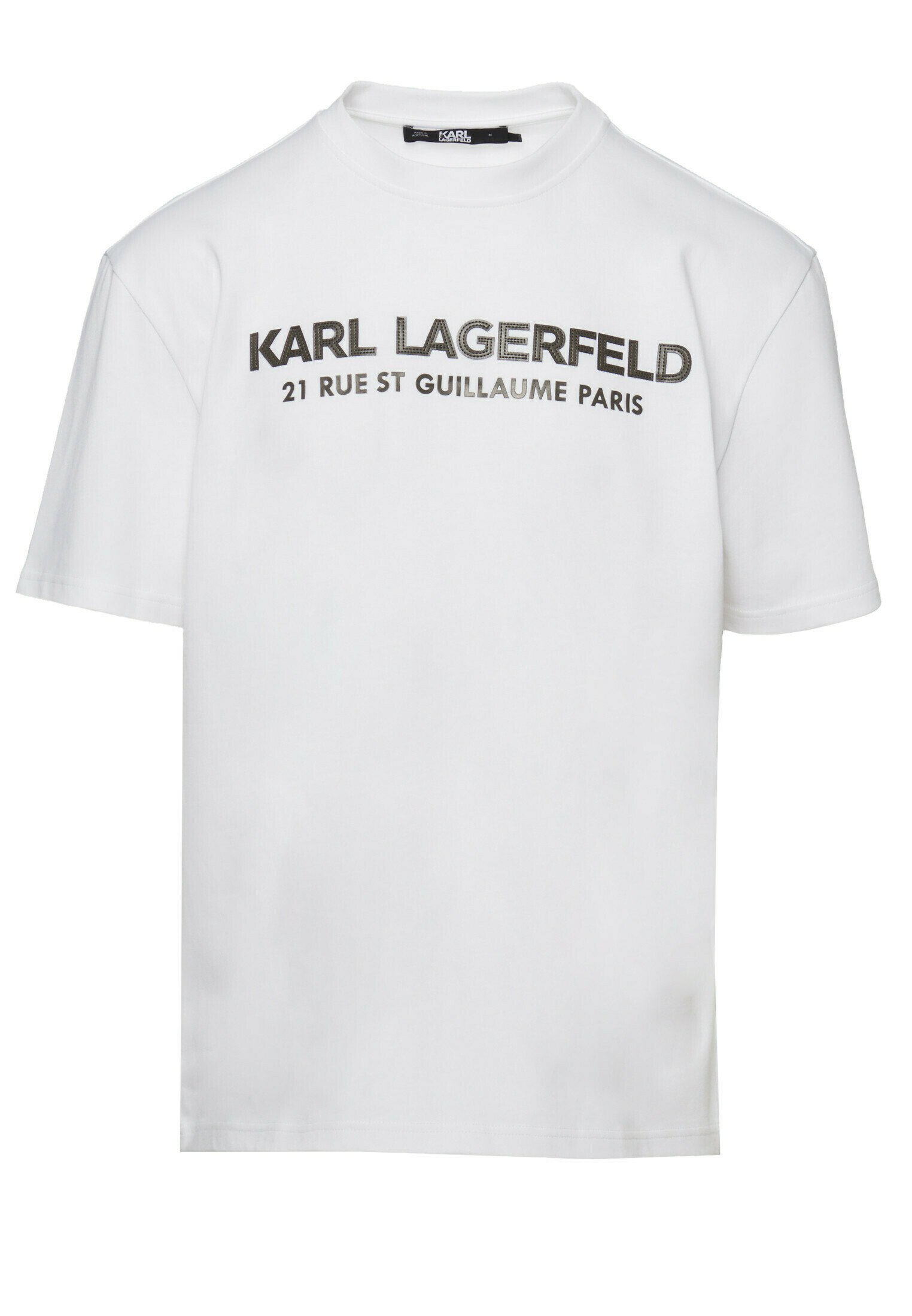 KARL LAGERFELD LEATHER LOGO - T-shirt print - white/wit - Zalando.nl