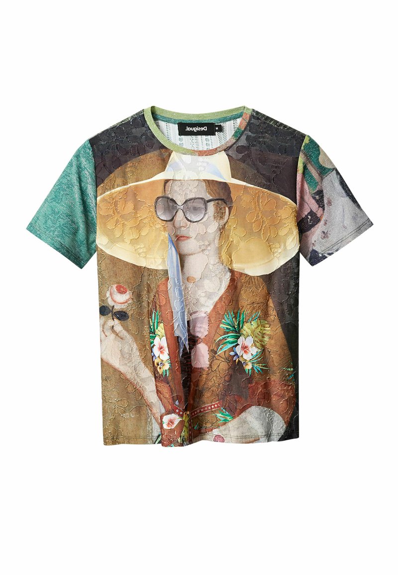 Desigual T-shirt print groen