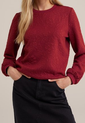 Sweater - mottled dark red