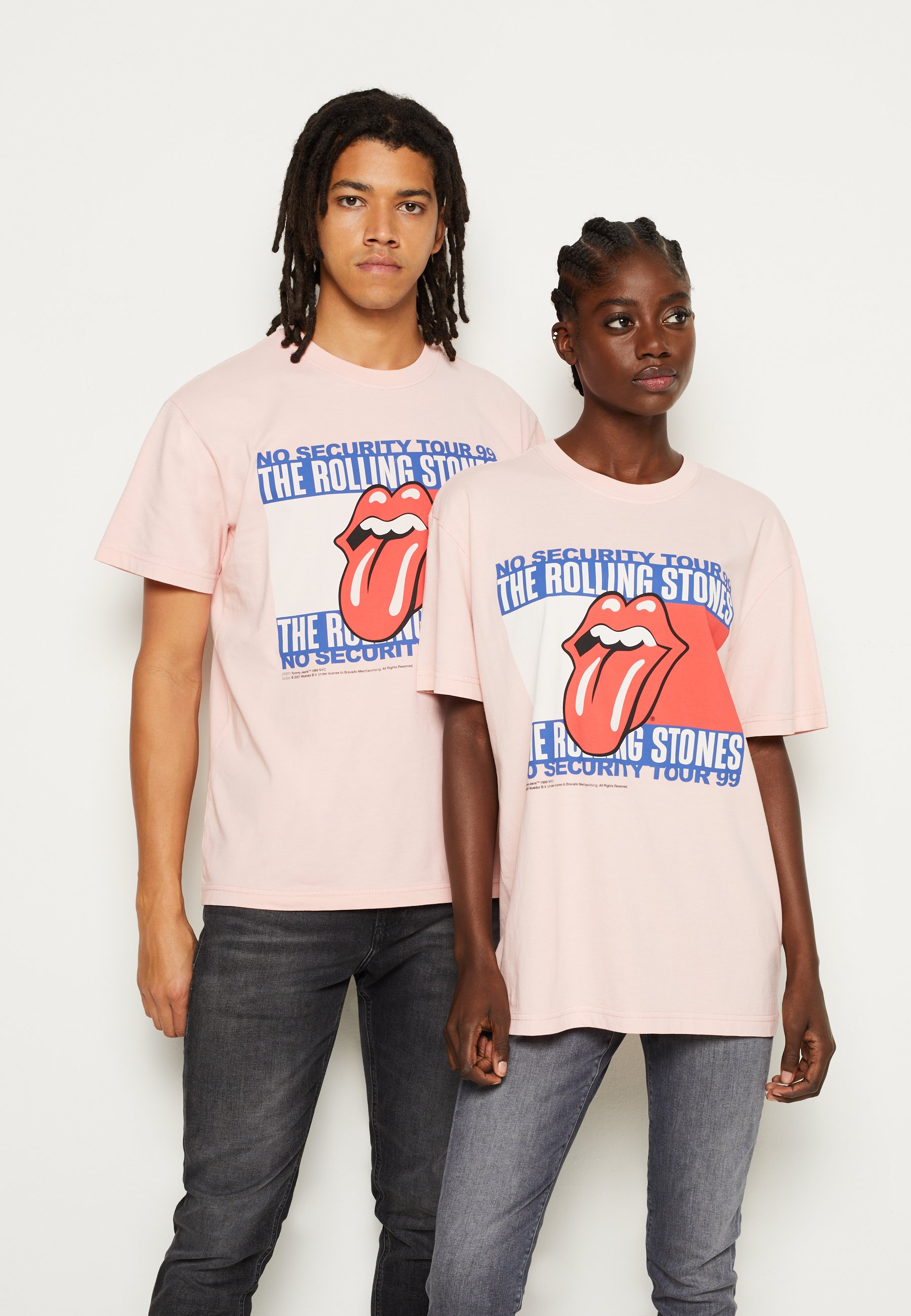 Tommy Jeans ABO TJU ROLLING STONES SS TEE UNISEX - Print T-shirt - duchess  pink/light pink - Zalando.ie
