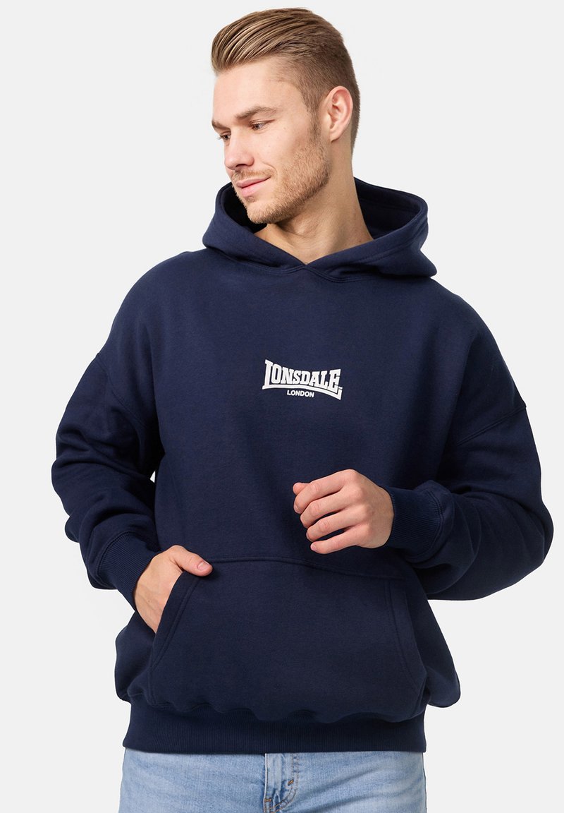 Lonsdale ACHOW - Φούτερ με κουκούλα - navy ecru