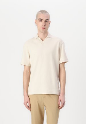 SLHRELAXLAKE UNDYED SPLIT NECK - Poloskjorter - sand