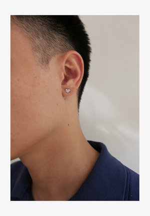 PATTARAPHAN PAVÉ TINY LOVER STUD UNISEX - Kõrvarõngad - silver coloured