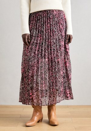 PLEATED PRINTED SKIRT - A-line skjørt - bordeaux pink