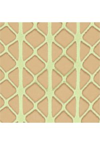 Texturiertem Stoff mit einem Rautenmuster in Hellgrün auf beige Hintergrund, mit erhöhten, samtigen Elementen, die das Design verstärken.