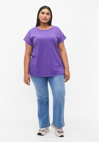 Zizzi SHORT SLEEVED BLEND - Jednoduché tričko - ultra violet