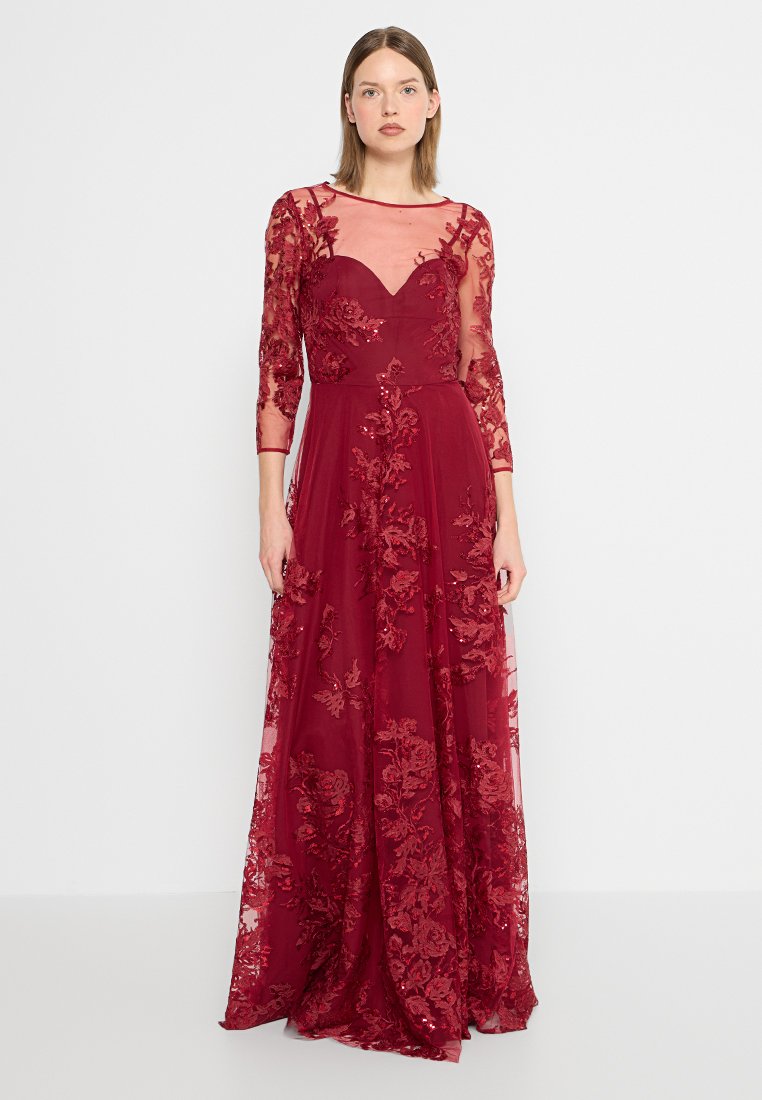 Pronovias Vestido de fiesta rojo oscuro