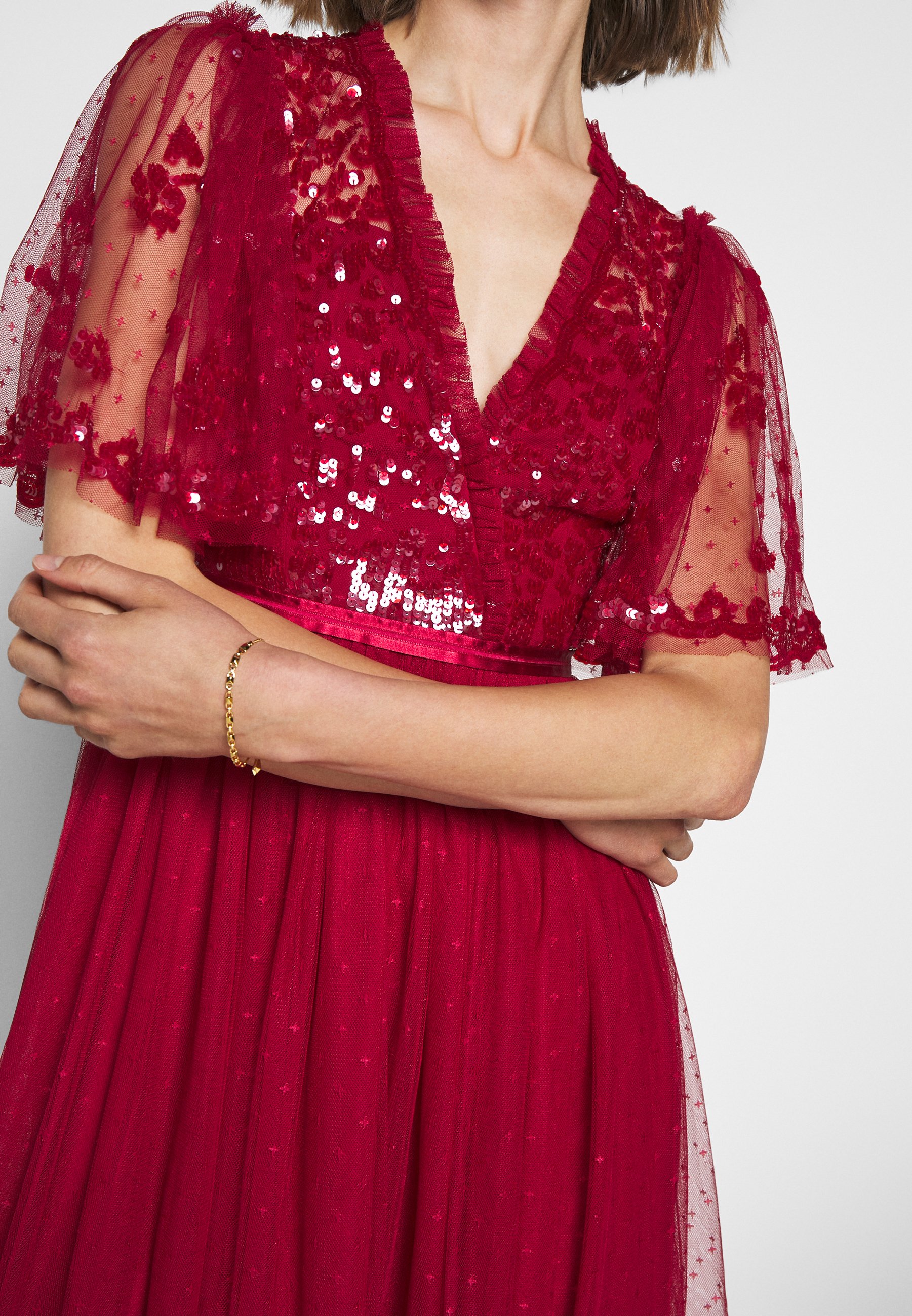 Needle & Thread PATCHWORK BODICE BALLERINA DRESS EXCLUSIVE Needle & Thread PATCHWORK BODICE BALLERINA DRESS EXCLUSIVE - Cocktailkjole - deep red