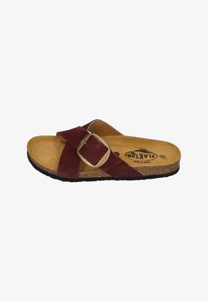 PLAKTON, PLAKTON DAMEN PANTOLETTEN BRAMMA 185690 GRANATE - Mules - granate