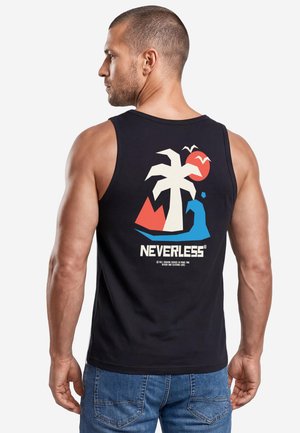 Neverless, TANKTOP HERREN MIT GRAFIK-PRINT - DESIGN BEACH PALM - - Top - schwarz