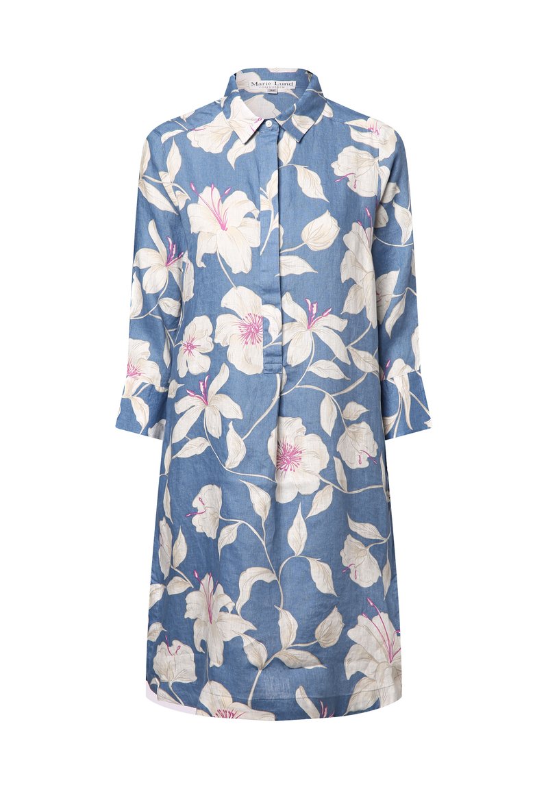 Apriori Blusenkleid - blau ecru