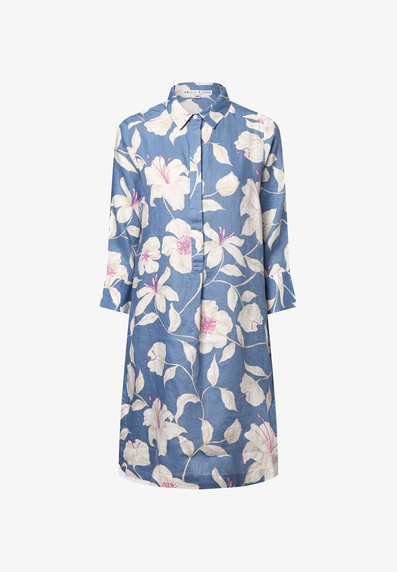Apriori Blusenkleid - blau ecru