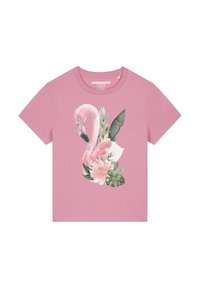 watapparel FLAMINGO MIT BLUMEN - T-shirt print - bubble pink