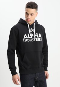 Alpha Industries Jersey con capucha - black/white