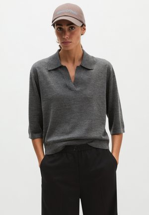 Marc O'Polo, KNIT POLOS, SSL, POLO-NECKLINE - Poloshirt - dark granite melange