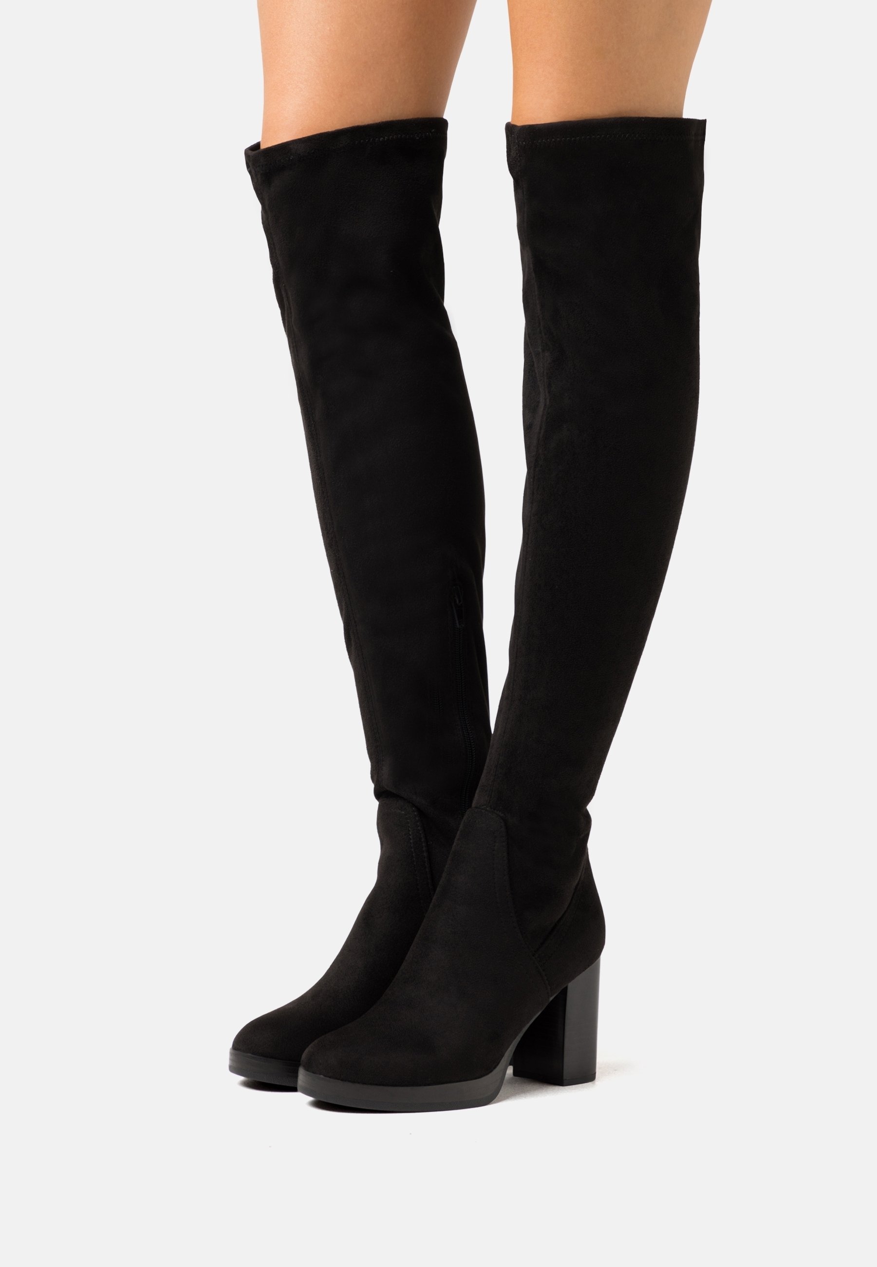 Bottes Cuissardes En Cuir Noir Les Petites - Taille 39 - Portées Une Fois Comme Neuves