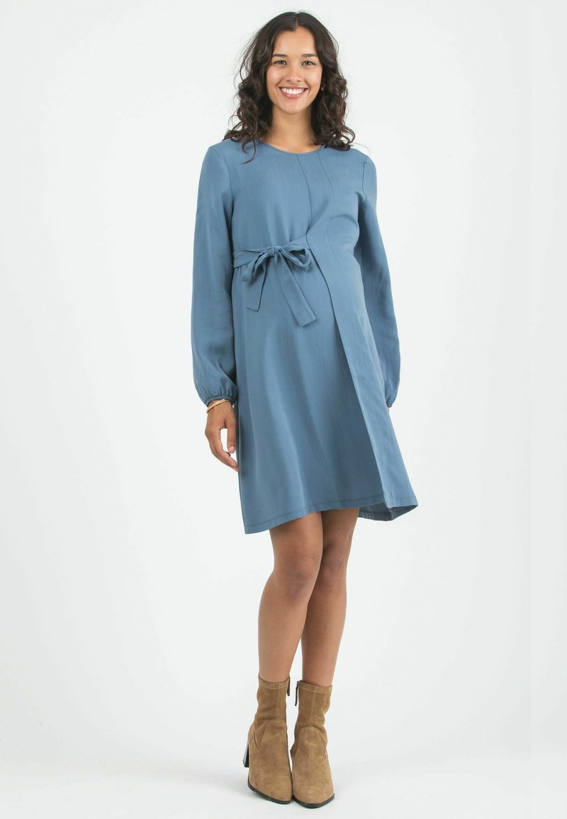 Attesa Maternity MATERNITY - Day dress - light blue/mottled light blue -  Zalando.ie