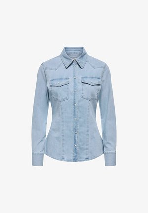 ONLY, ONLOLIVIA L/S FITTED DNM SHIRT DNM QYT - Chemisier - light blue denim