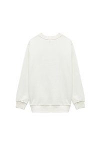 Witte sweatshirt met lange mouwen, geribde manchetten en een ronde hals. Zachte stof met een gladde textuur en geen zichtbare patronen of accenten.