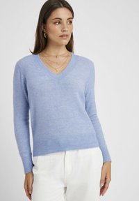 BZB COL V UNI - Pullover - bleu moyen