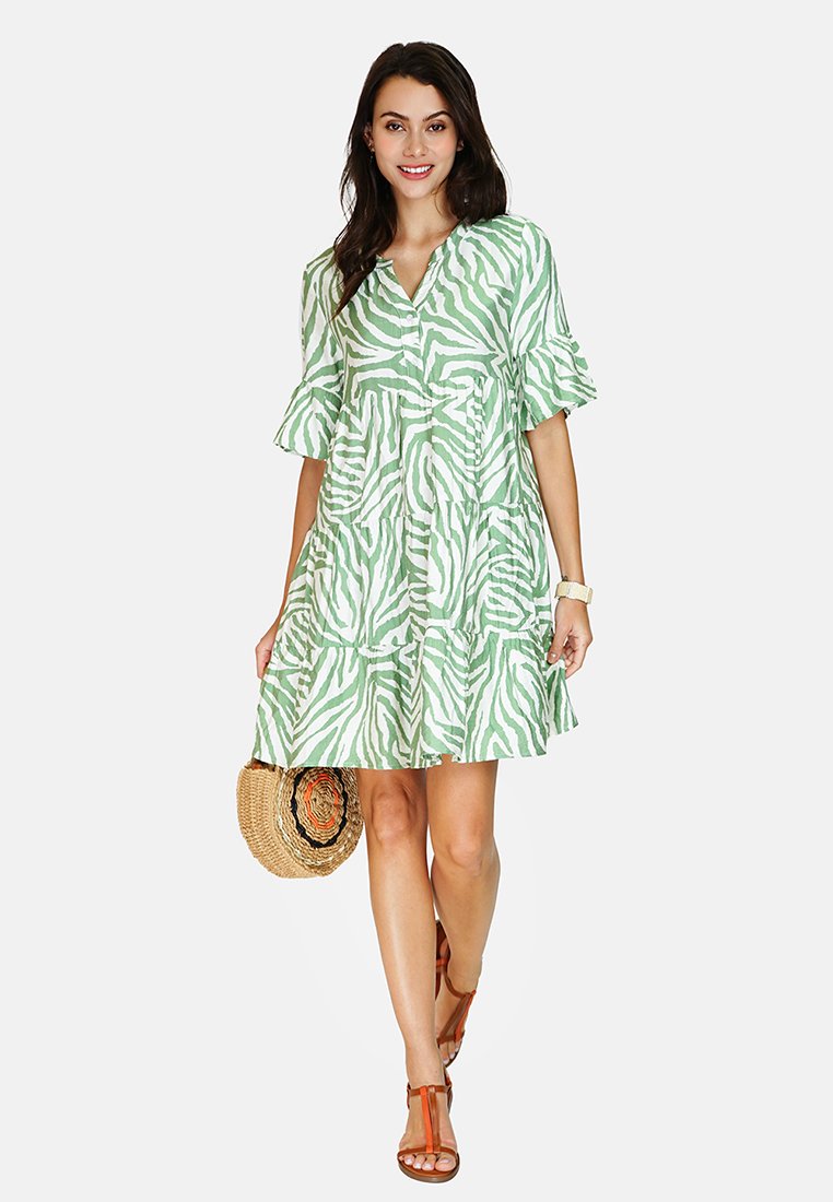 Le Jardin Du Lin Blousejurk groen Le Jardin Du Lin Blousejurk groen
